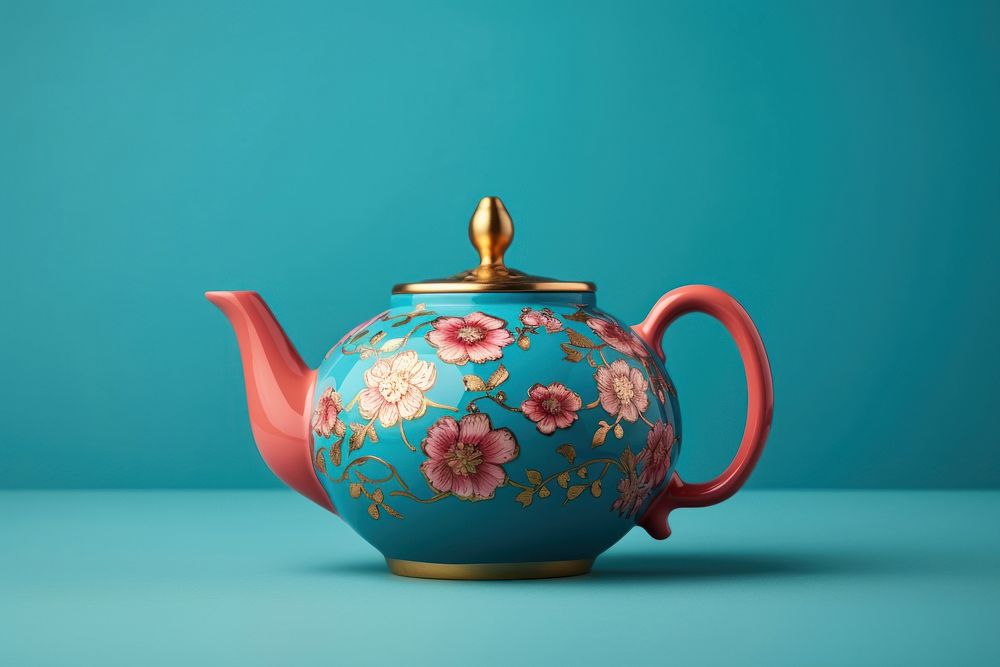 Teapot porcelain mug cup. 