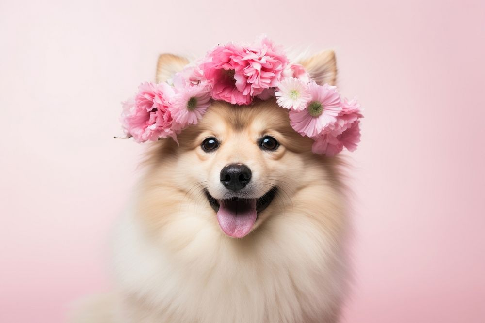 Flower dog mammal animal. 