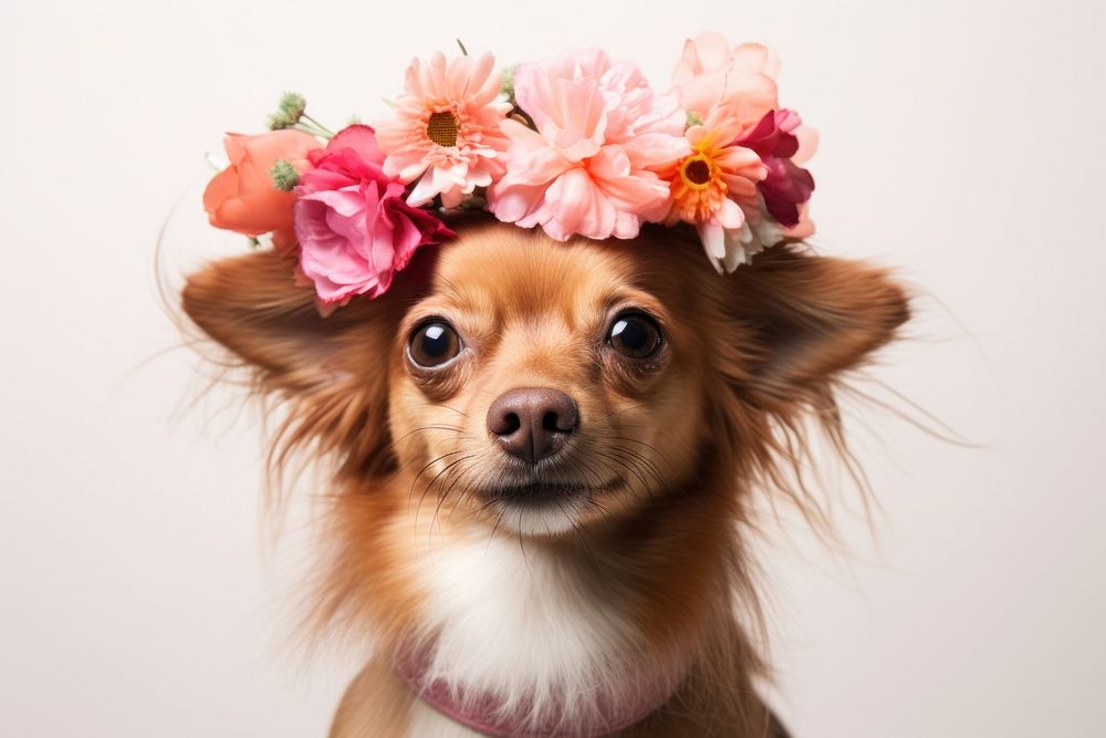 Flower dog mammal animal. 