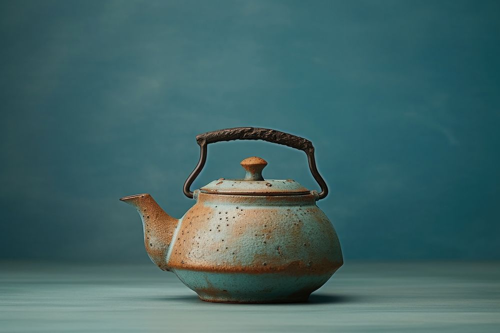 Teapot pottery kettle drink. AI generated Image by rawpixel.