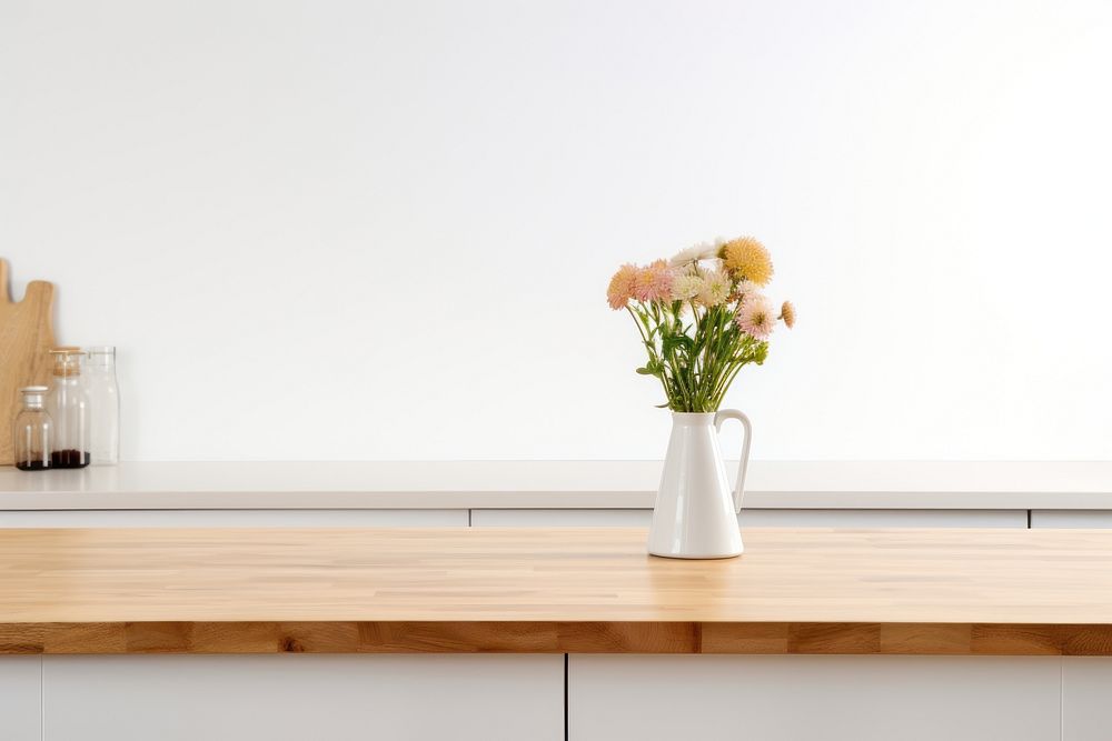 Table windowsill furniture kitchen. AI generated Image by rawpixel.