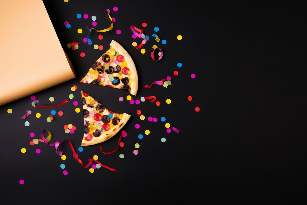 Confetti pizza food celebration. AI generated Image by rawpixel.