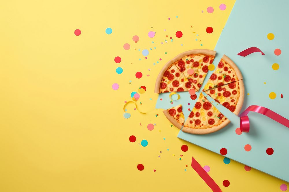 Pizza food advertisement celebration. AI generated Image by rawpixel.
