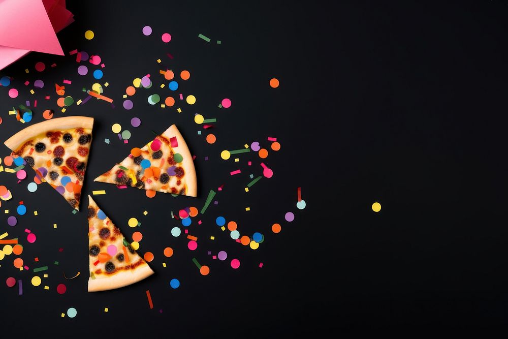 Confetti pizza food celebration. AI generated Image by rawpixel.
