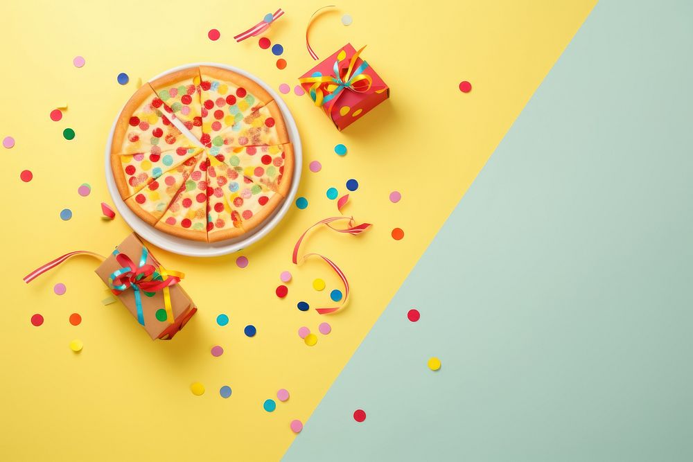 Confetti pizza food confectionery. AI generated Image by rawpixel.