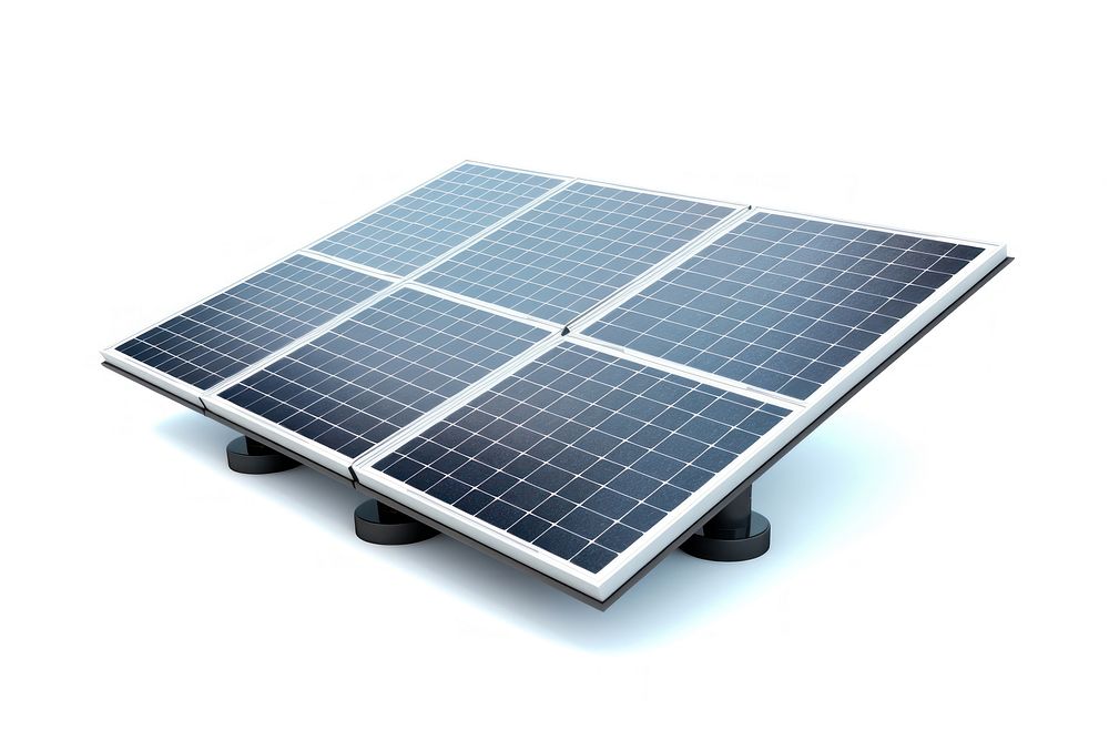 White background solar panels electricity daylighting. 