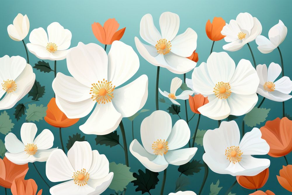 Flower backgrounds pattern nature. AI generated Image by rawpixel.