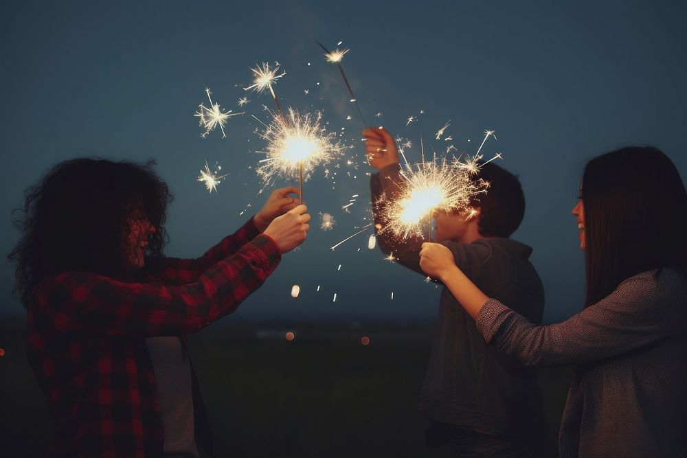 Celebrating fireworks sparkler sparks. 