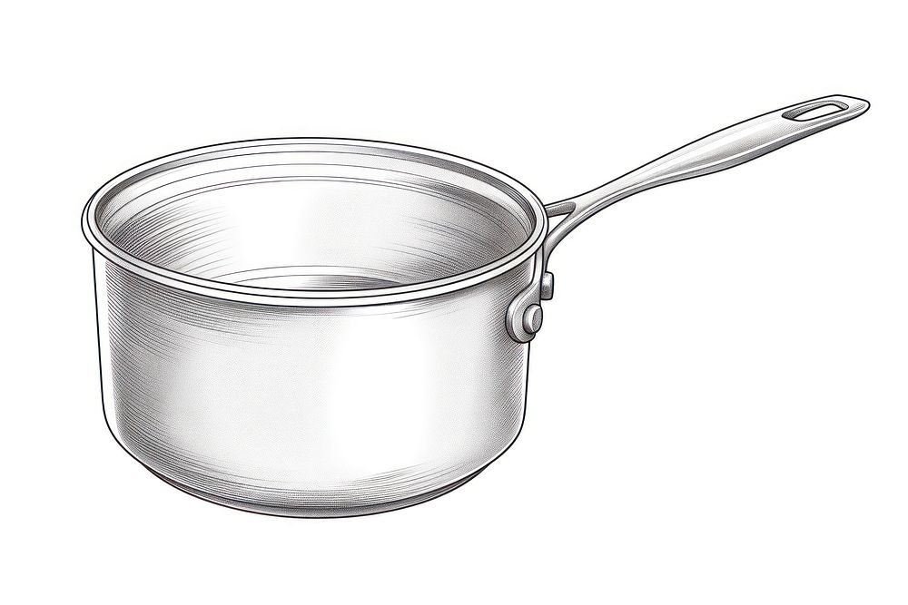 Saucepan white background tableware container. AI generated Image by rawpixel.