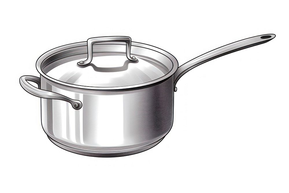 Saucepan white background appliance aluminum. AI generated Image by rawpixel.
