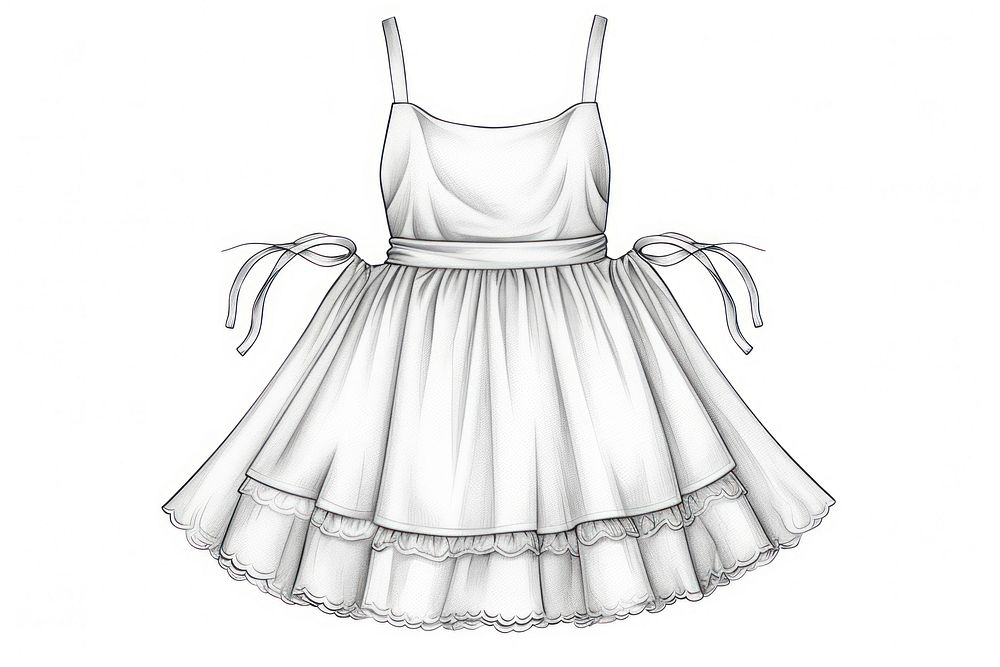 Sketch drawing dress white. AI generated Image by rawpixel.