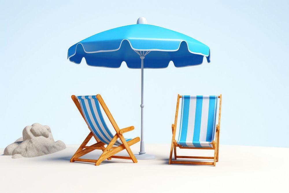 Chair furniture beach blue. AI generated Image by rawpixel.