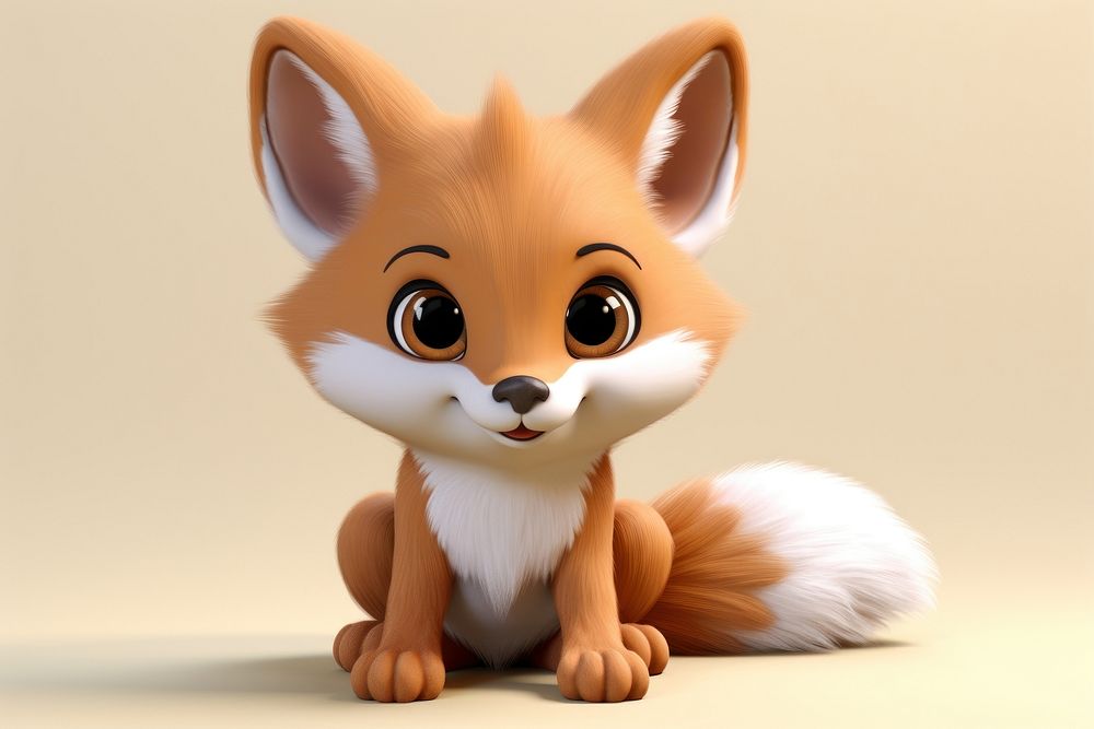 Fox cartoon mammal animal. AI generated Image by rawpixel.