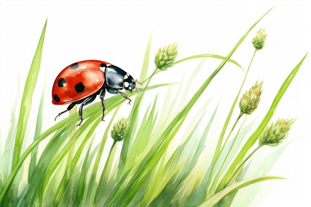 Grass green outdoors ladybug. AI generated Image by rawpixel.