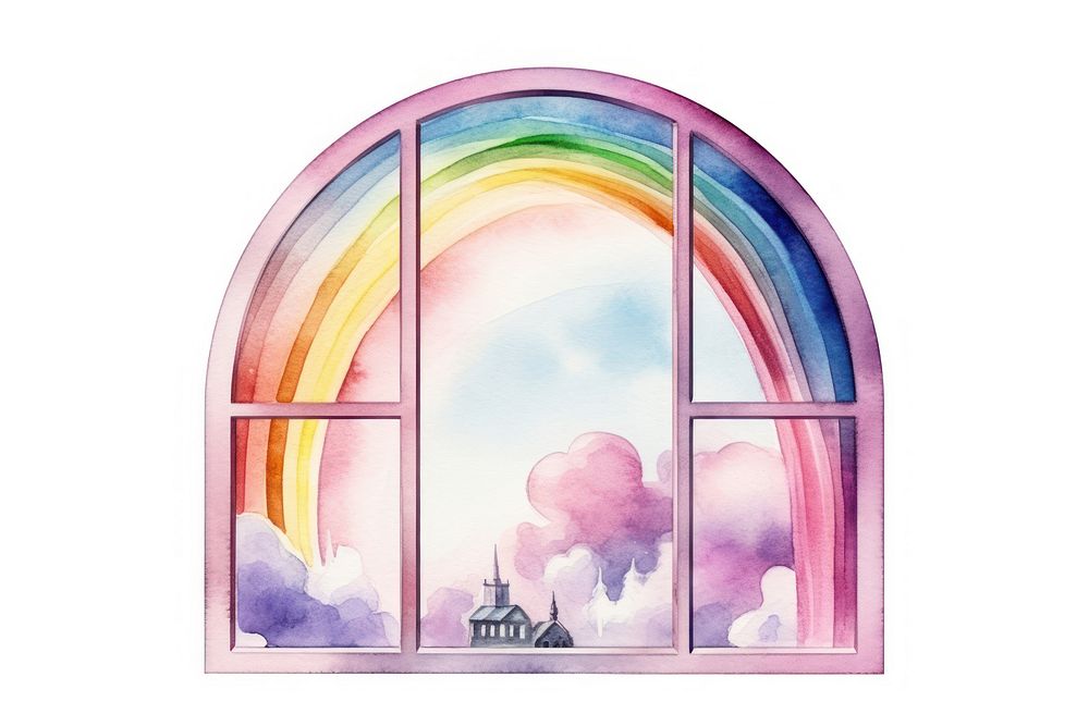 Window transparent rainbow architecture. AI generated Image by rawpixel.