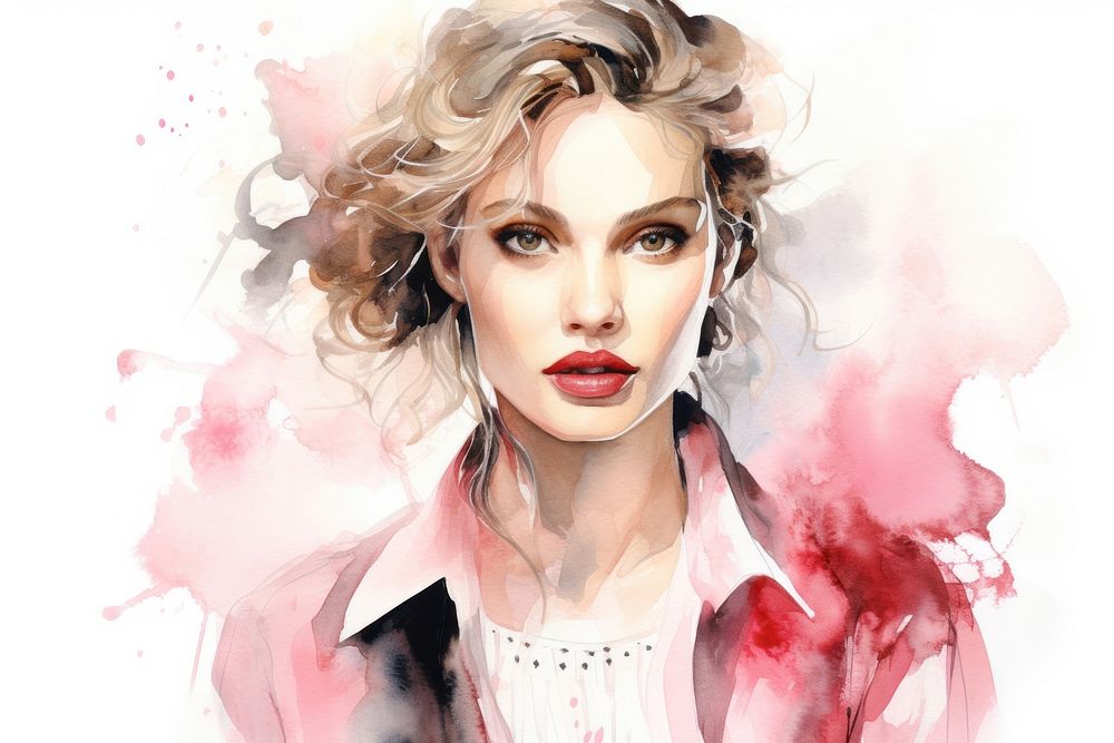 Lipstick portrait fashion adult. AI generated Image by rawpixel.