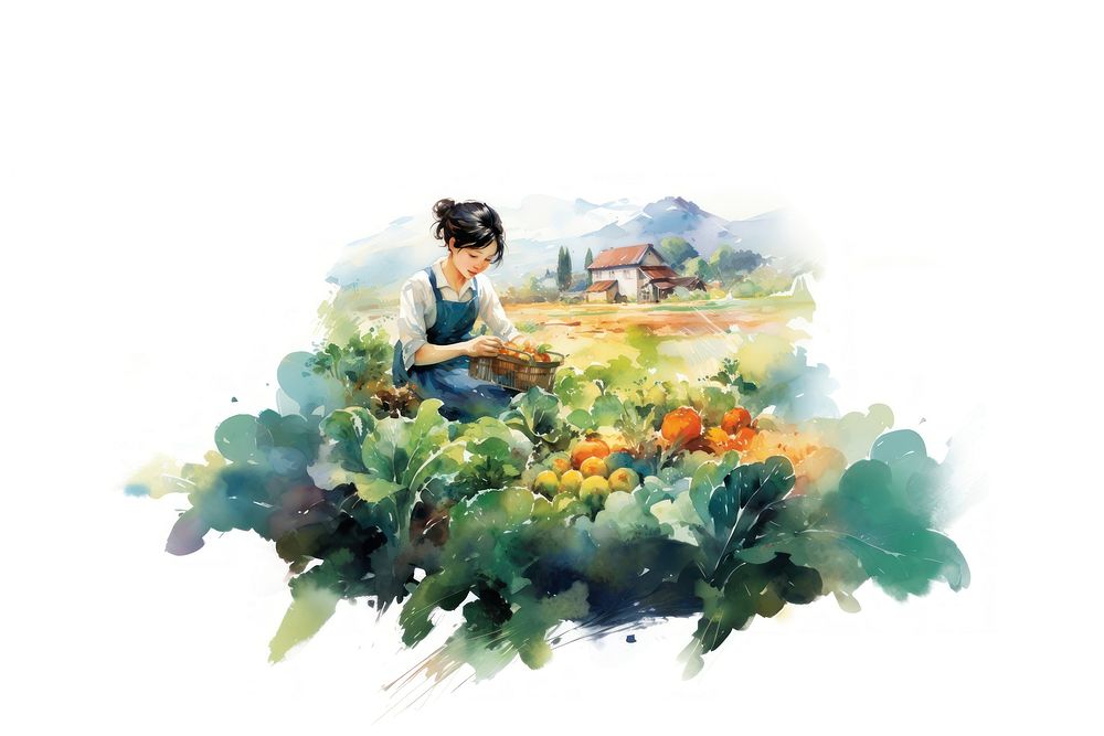 Vegetable painting outdoors garden. AI generated Image by rawpixel.