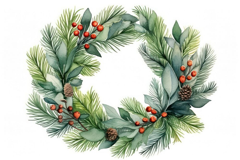 Wreath christmas plant tree. AI generated Image by rawpixel.