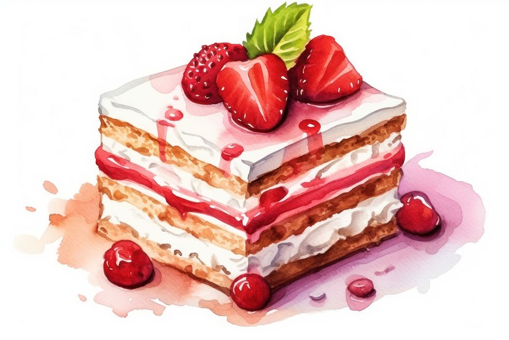 Dessert cake strawberry cream. AI generated Image by rawpixel.
