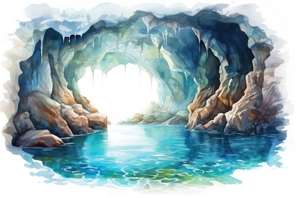 Cave outdoors nature water. AI generated Image by rawpixel.