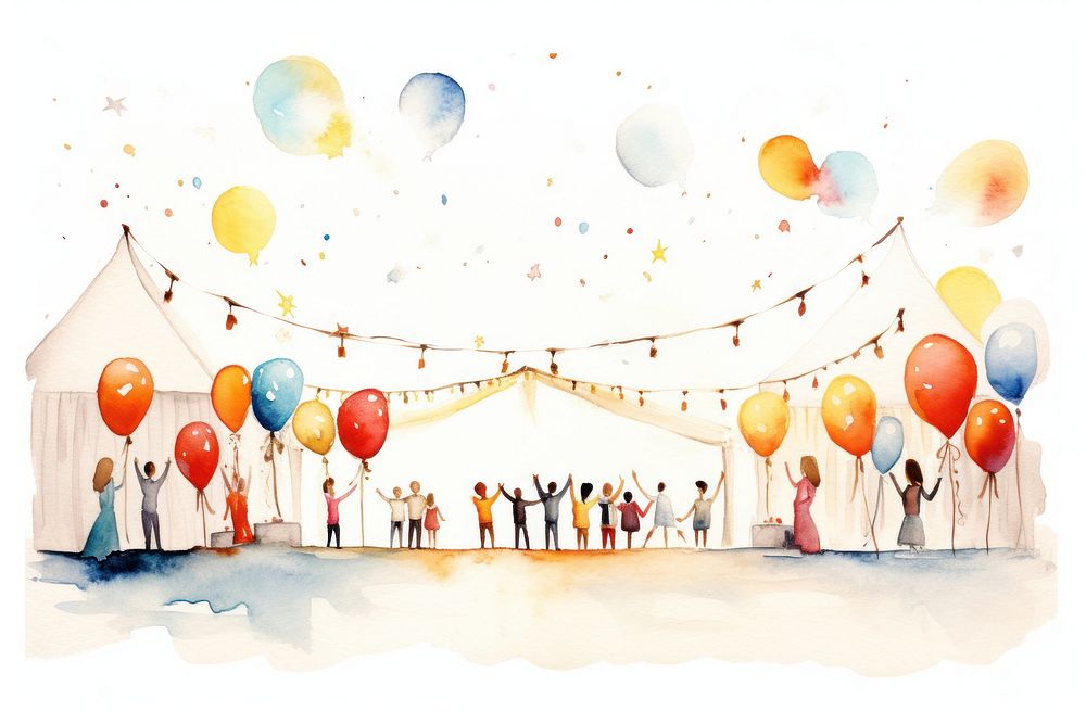 Balloon party architecture celebration. AI generated Image by rawpixel.