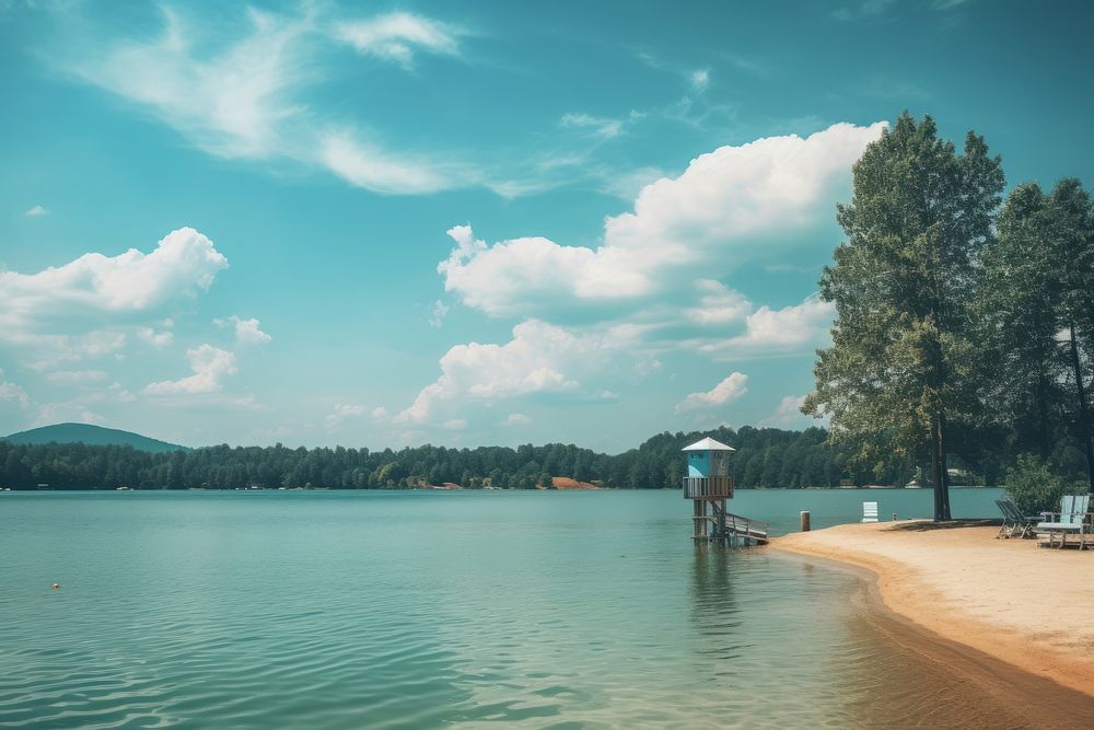 Lake landscape outdoors vacation. AI generated Image by rawpixel.