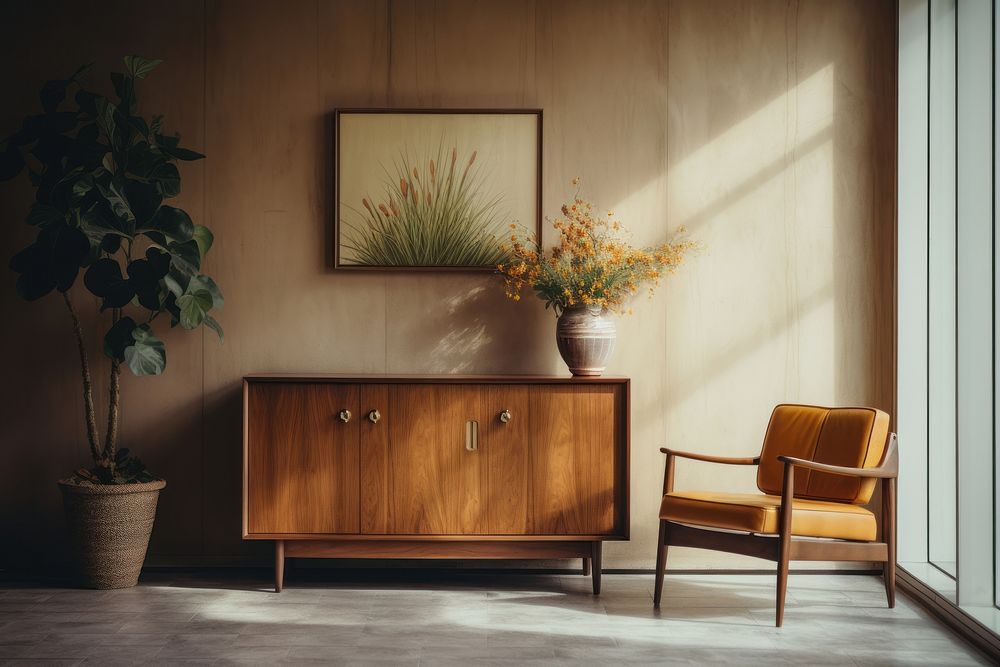 Room wood architecture furniture. AI generated Image by rawpixel.