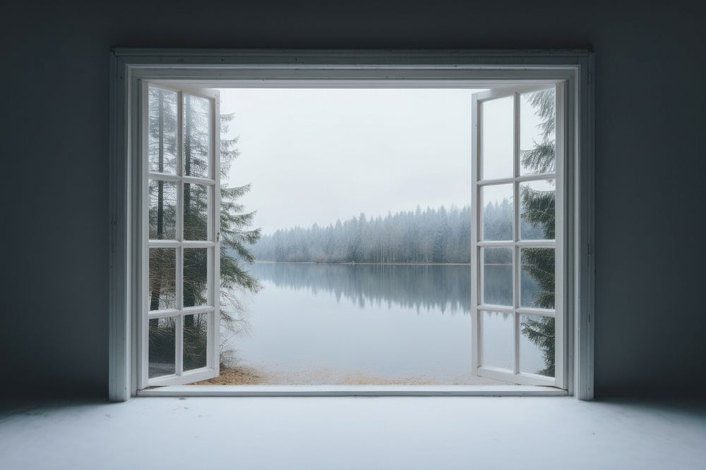Window light lake architecture. AI generated Image by rawpixel.