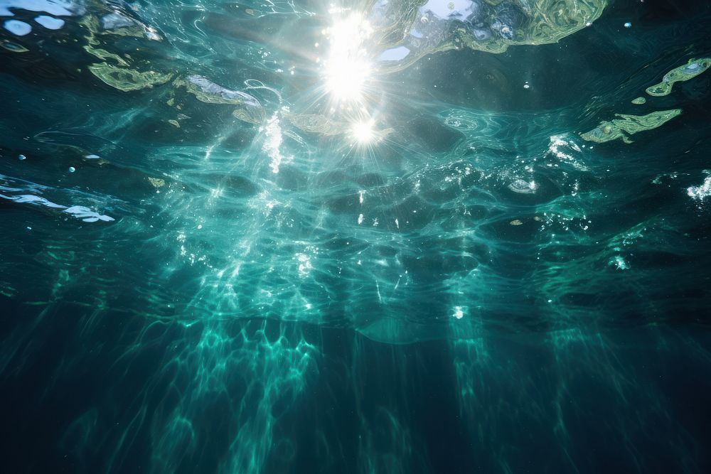 Underwater sunlight outdoors nature. AI generated Image by rawpixel.