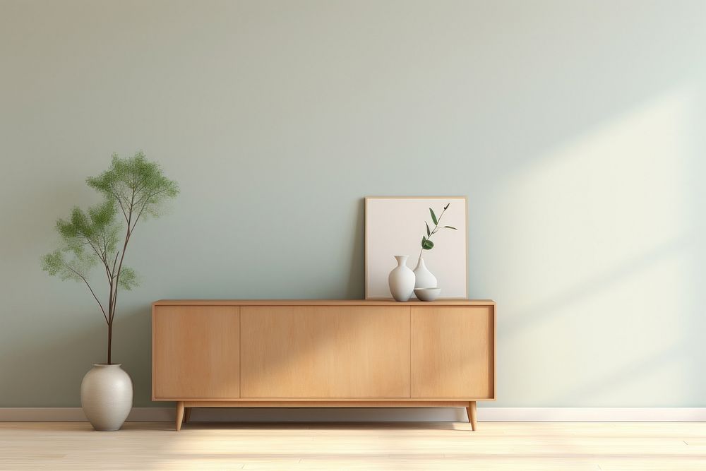 Wall architecture sideboard furniture. AI generated Image by rawpixel.