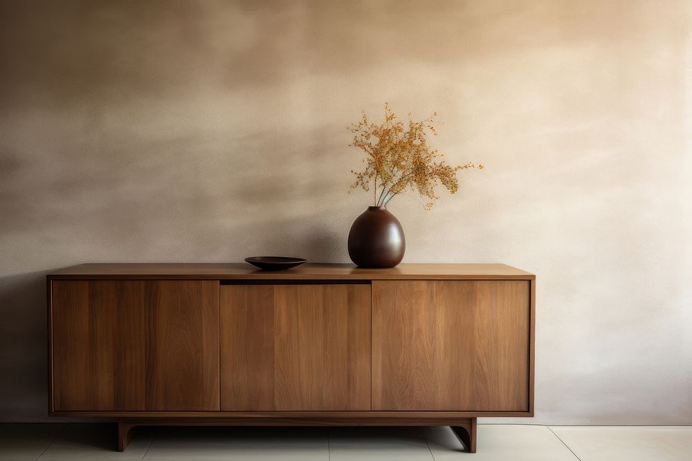 Wood sideboard furniture cabinet. 