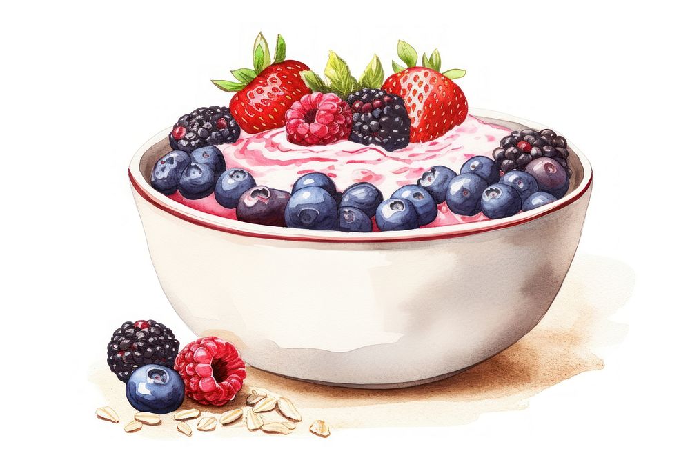 Blueberry raspberry dessert fruit. AI generated Image by rawpixel.