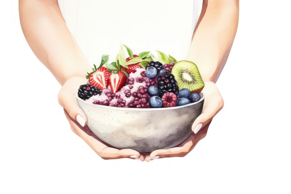 Bowl blackberry blueberry fruit. AI generated Image by rawpixel.