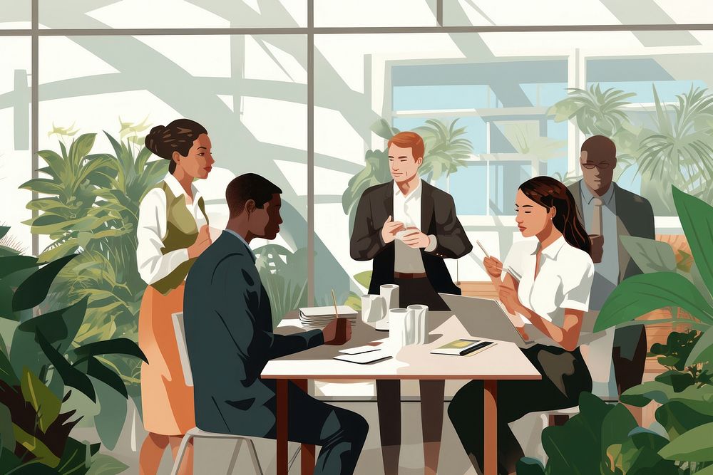 Office people adult table. AI generated Image by rawpixel.
