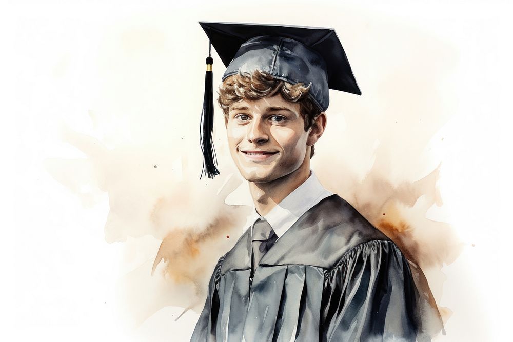 Graduation portrait adult man. AI generated Image by rawpixel.