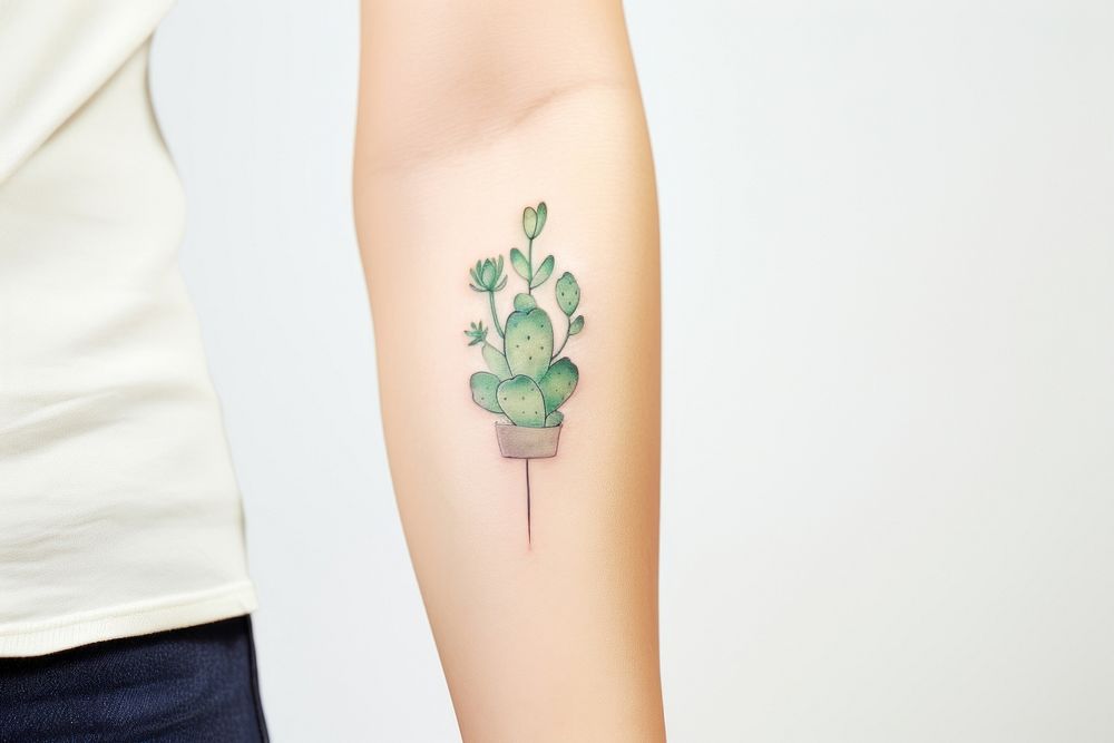 Tattoo cactus arm individuality. AI generated Image by rawpixel.