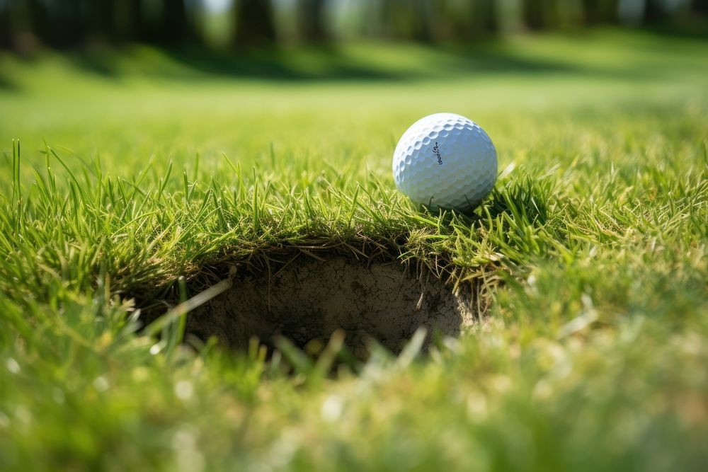 Grass hole ball golf. AI generated Image by rawpixel.