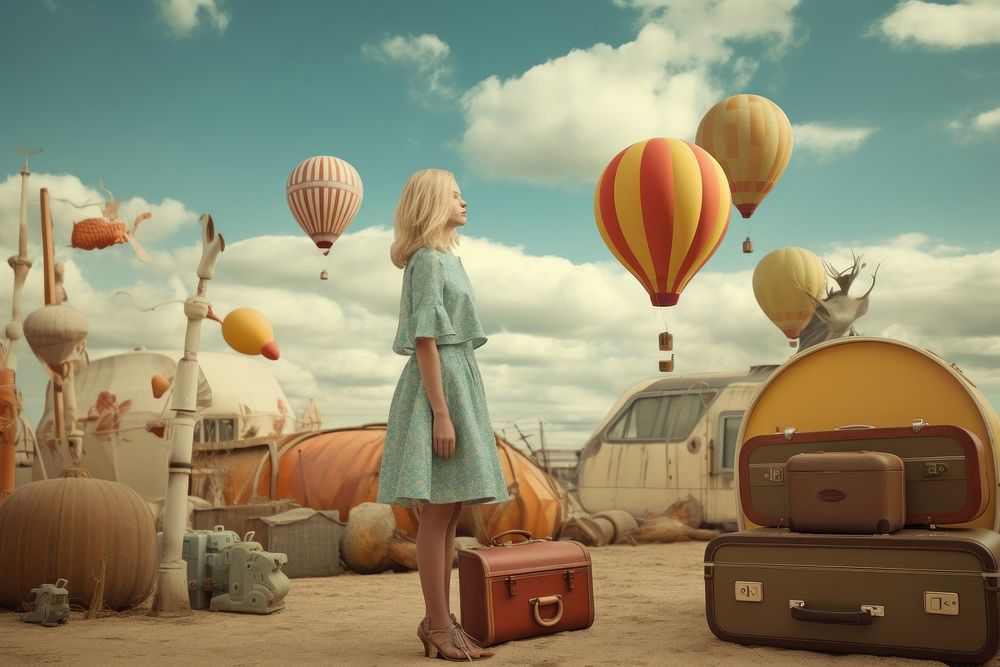 Balloon vehicle travel transportation. AI generated Image by rawpixel.