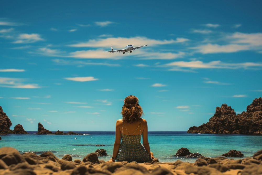 Outdoors vacation summer aircraft. AI generated Image by rawpixel.