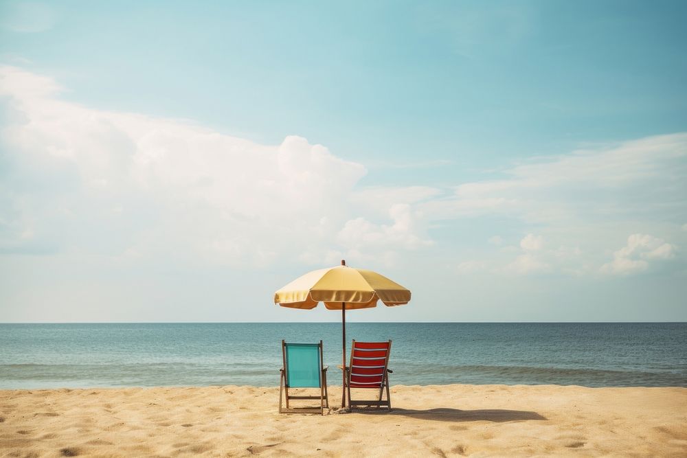 Summer beach furniture outdoors. AI generated Image by rawpixel.