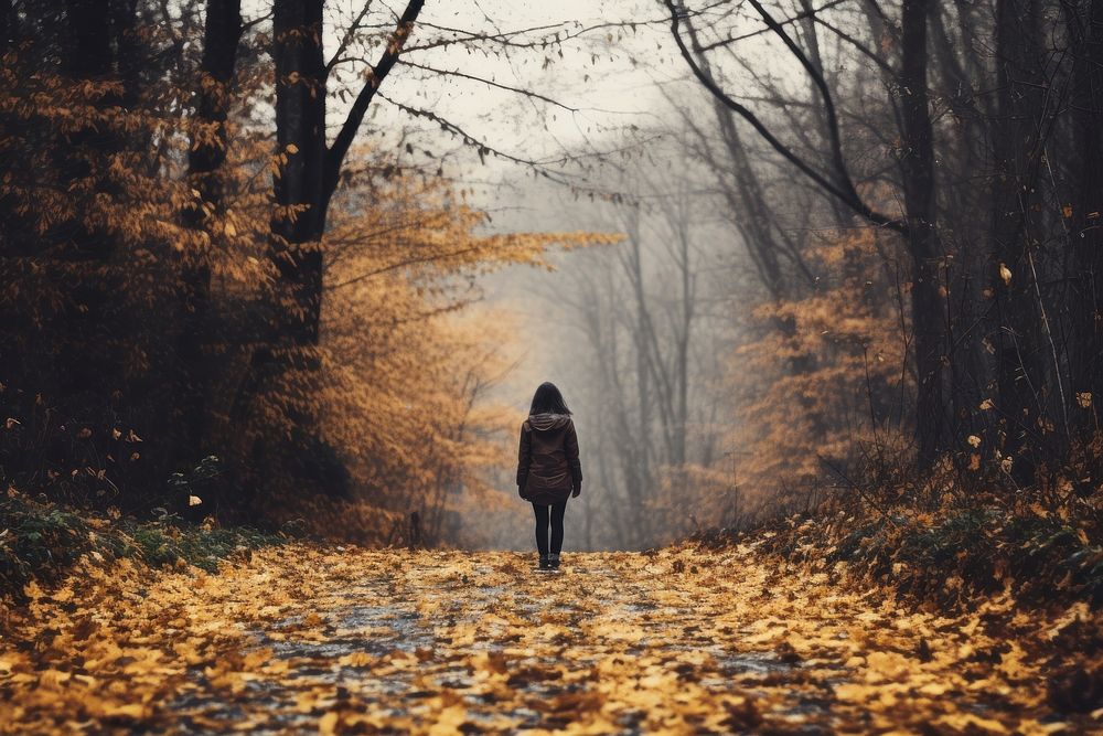 Outdoors autumn walking nature. AI generated Image by rawpixel.