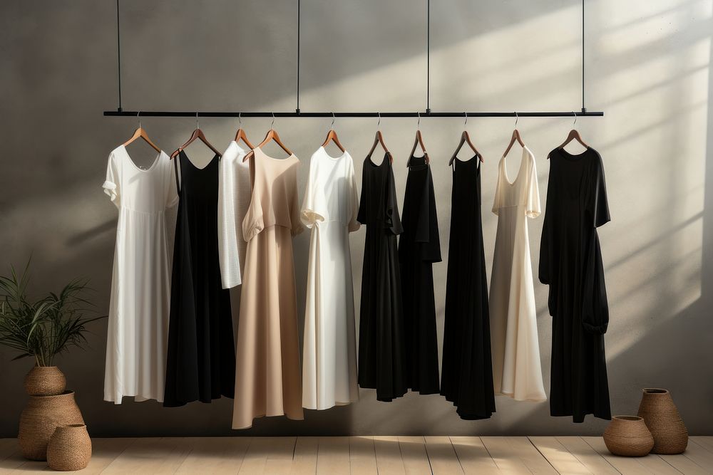 Boutique fashion dress arrangement. AI generated Image by rawpixel.
