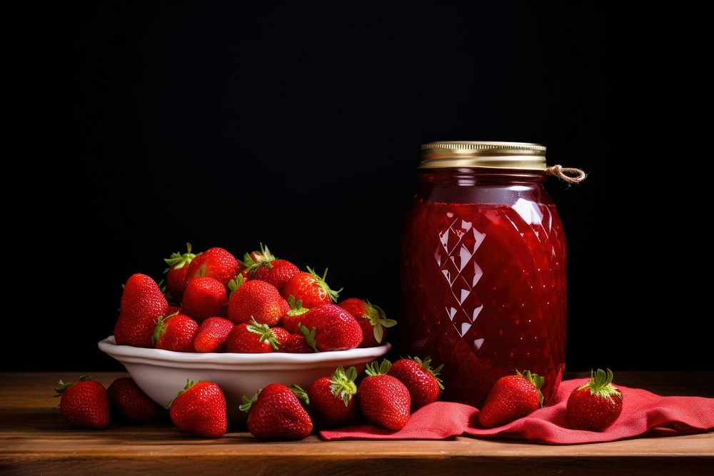 Strawberry fruit jar plant. AI generated Image by rawpixel.