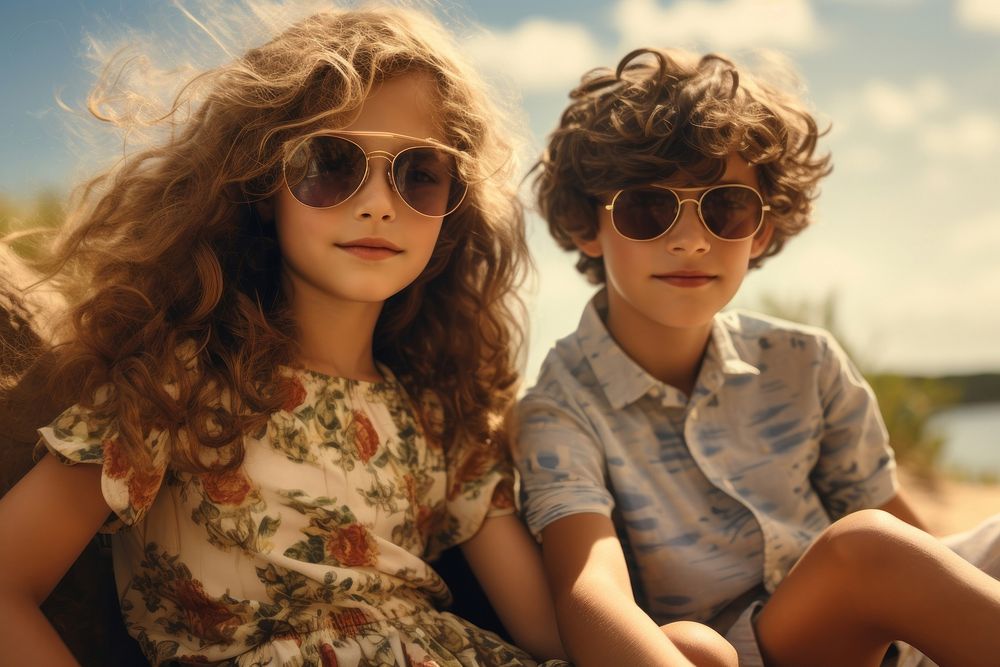 Sunglasses fashion summer child. AI generated Image by rawpixel.