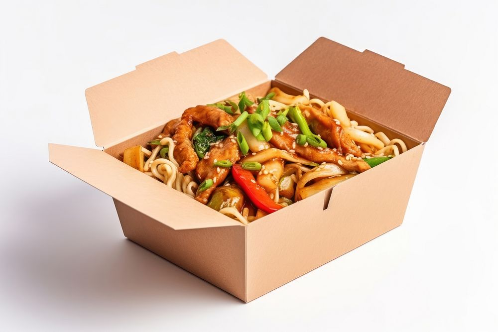 Cardboard noodle box vegetable. AI generated Image by rawpixel.