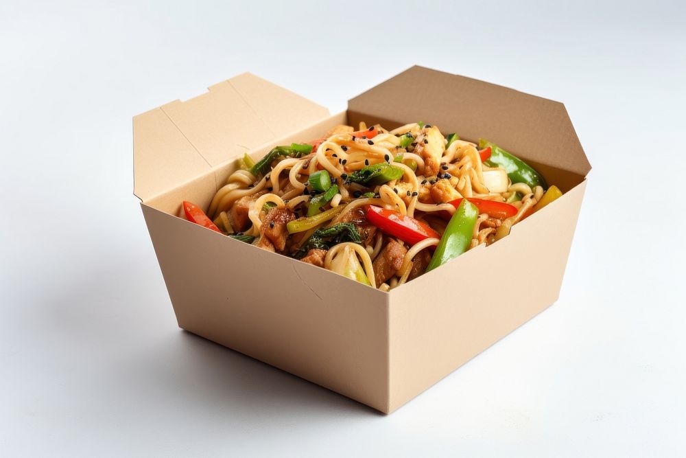 Cardboard noodle box vegetable. AI generated Image by rawpixel.