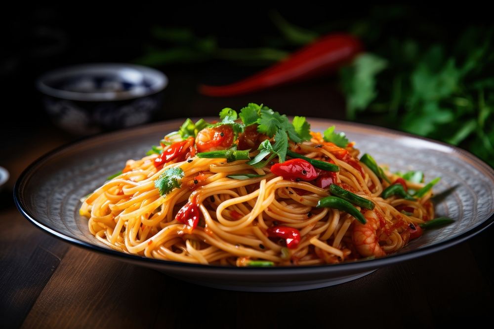Spaghetti noodle food pasta. AI generated Image by rawpixel.