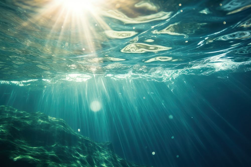 Underwater sunlight outdoors nature. AI generated Image by rawpixel.