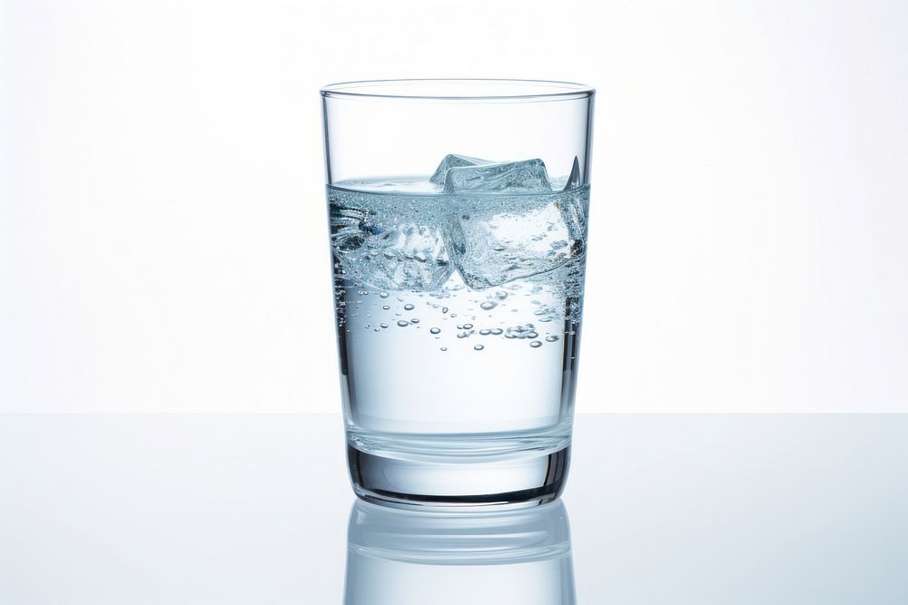 Glass drink water white background. AI generated Image by rawpixel.