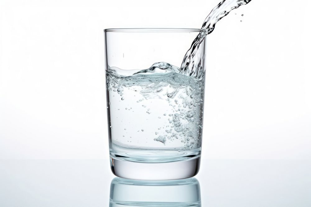 Glass water white background transparent. 